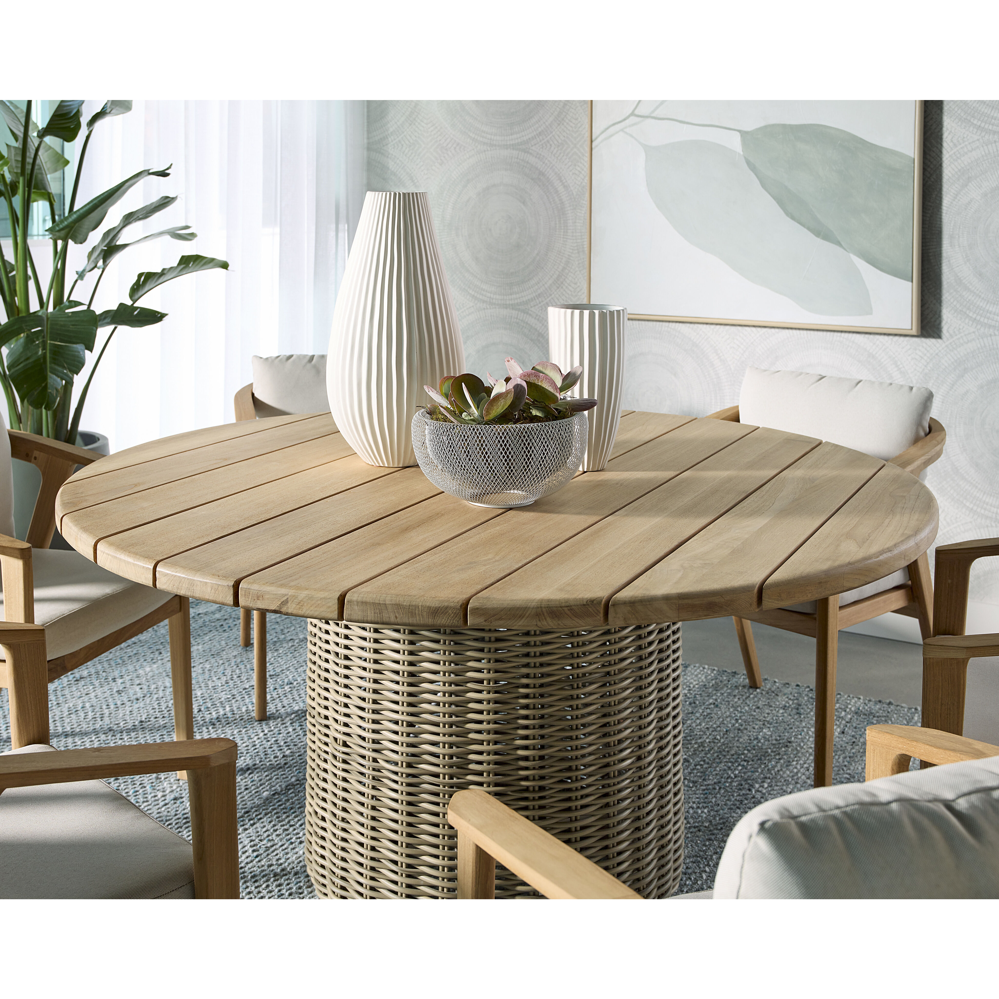 Riviera 60 X 30 inch Natural / Taupe Outdoor Dining Table